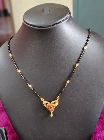 SHORT BLACK BEADS WITH CZ DOLLAR