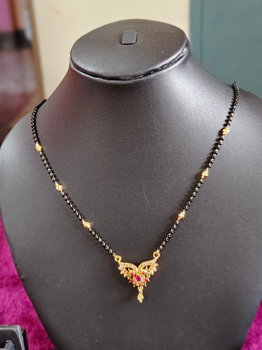 SHORT BLACK BEADS WITH CZ DOLLAR